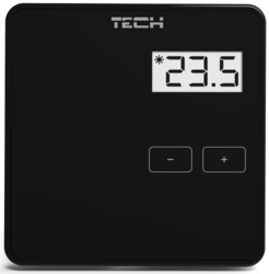 Drátový dvoupolohový pokojový termostat TECH EU-294 v1 černý (zap/vyp)