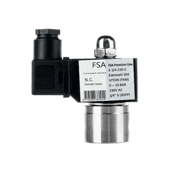 Elektromagnetický ventil F.S.A 1/4 nerezový 230V 0-10 bar bez proudu zavřený