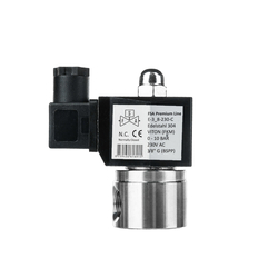 Elektromagnetický ventil F.S.A 3/8 nerezový 230V 0-10 bar bez proudu zavřený