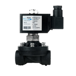 Elektromagnetický ventil F.S.A 1/2 PA6 12V DC 0-6 bar bez proudu otevřený