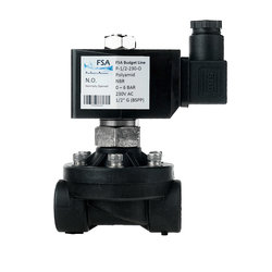 Elektromagnetický ventil F.S.A 1/2 PA6 230V 0-6 bar bez proudu otevřený