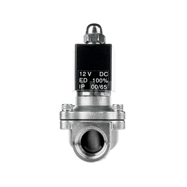 Elektromagnetický ventil F.S.A 3/4 nerezový 12V DC 0-10 bar bez proudu zavřený