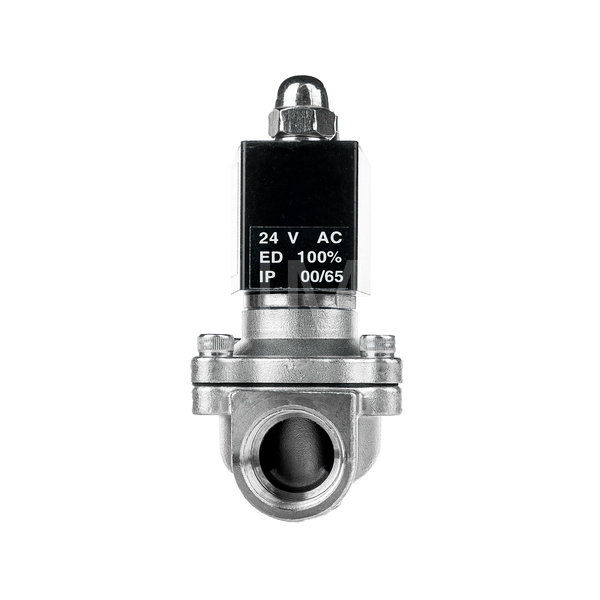Elektromagnetický ventil F.S.A 3/4 nerezový 24V AC 0-10 bar bez proudu zavřený