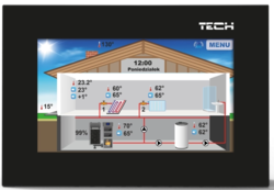 Pokojový termostat TECH EU-281 černý, multifunkční regulace